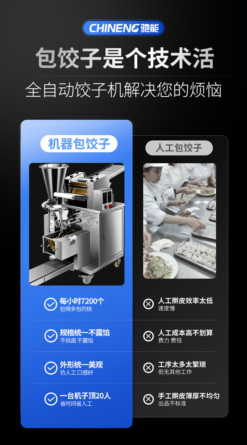 DB多宝视讯全自动饺子机人工包饺子对比 DB多宝视讯全自动饺子机人工包饺子对比