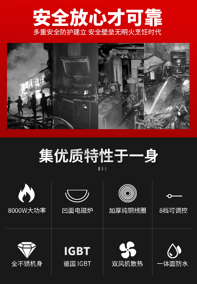 DB多宝视讯8000W台式电磁炉性能